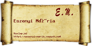 Eszenyi Mária névjegykártya