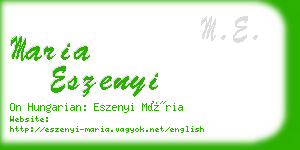 maria eszenyi business card